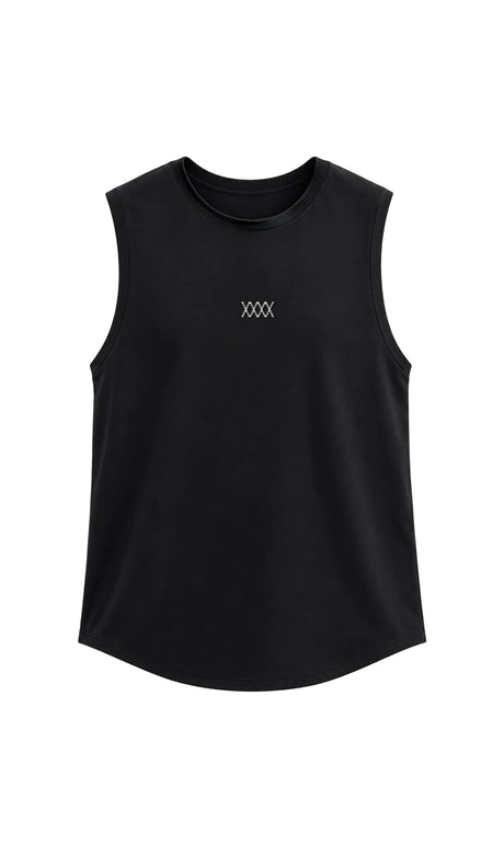 Men’s Motion Curved-Hem Sleeveless bamboo shirt with relaxed fit and elongated curved hem